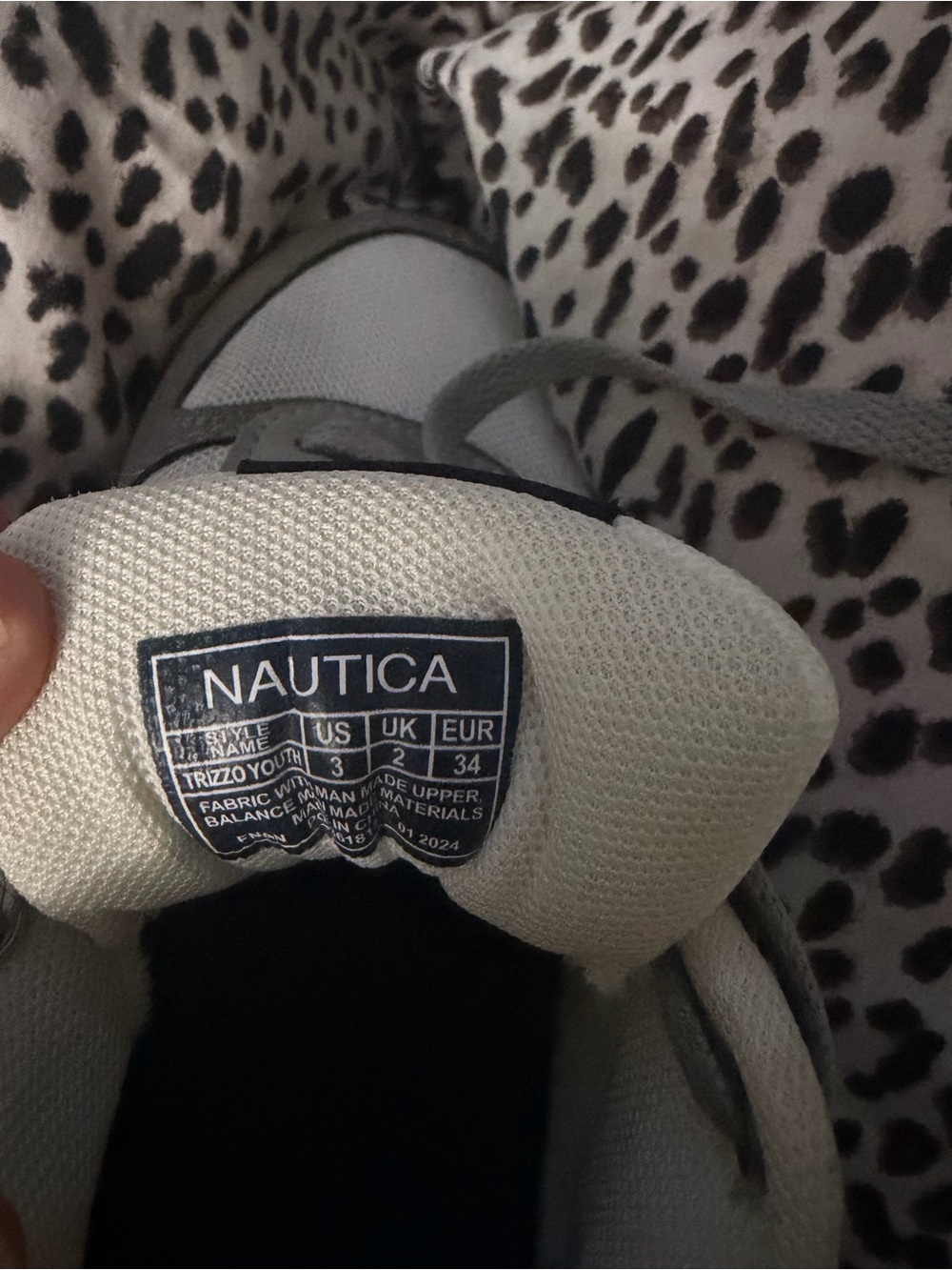 Nautica Boy’s Gray and White Casual Lace-Up Sneakers - Picture 5 of 7